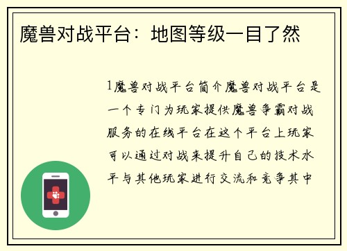 魔兽对战平台：地图等级一目了然